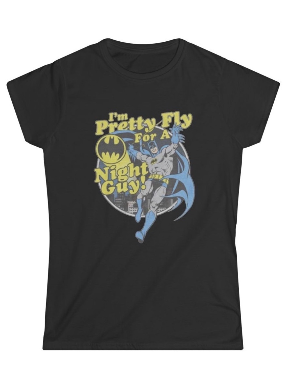 Vintage Batman 'Pretty Fly for a Night Guy' Black Graphic Tee